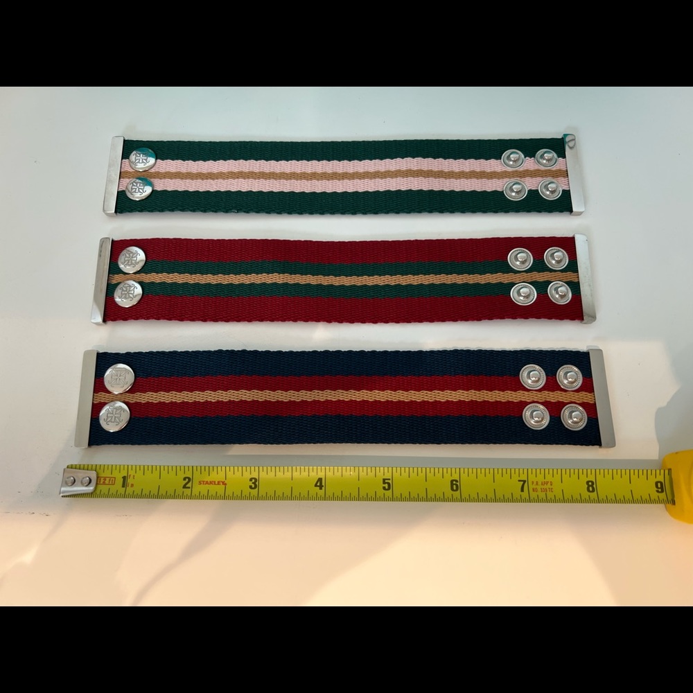 Rustic Cuff set of 3 Claire snap closure bracelets cuffs